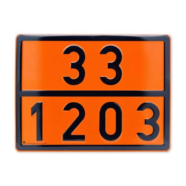 ADR Gefahrguttafel 33 / 1203, orange, Vorderseite, 400 × 300 mm