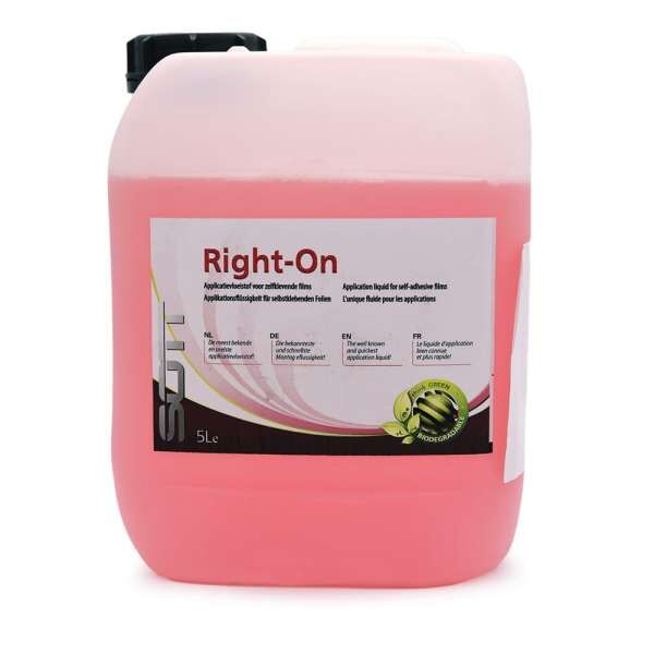 SOTT Right-On Applikationsflüssigkeit, 5-Liter-Kanister Vorderseite mit Produktetikett