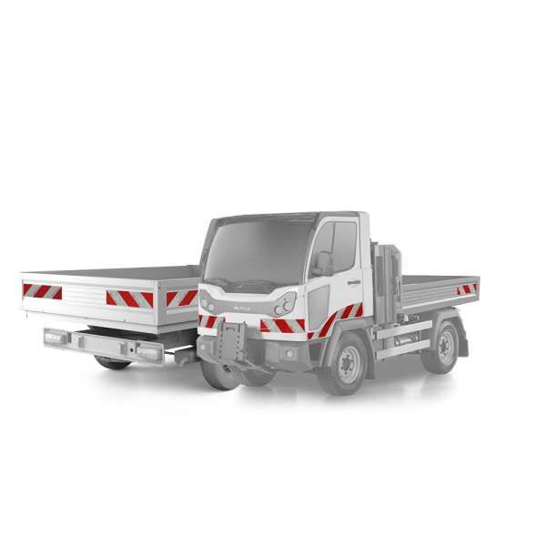 Hako Multicar M31 mit komplettem Warnmarkierungs-Set an Front, Seiten und Heck