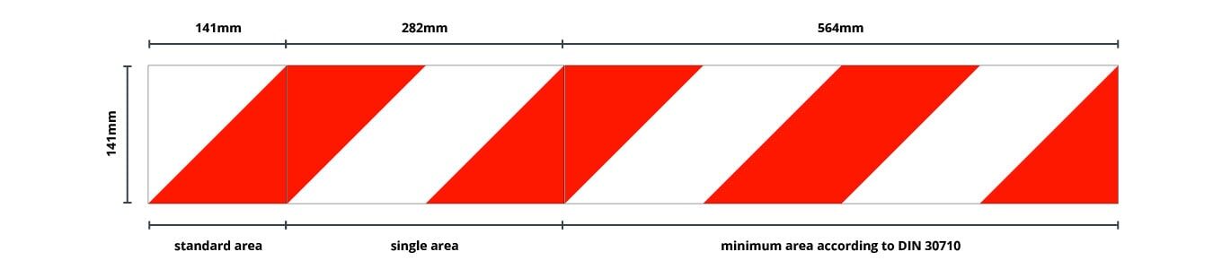 standard areas acc. to DIN 30710