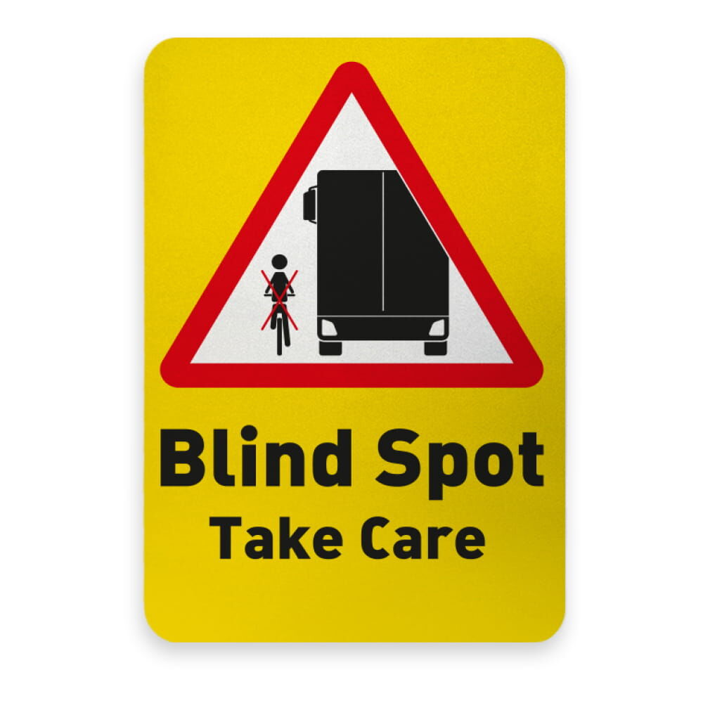 Hinweisschild Blind Spot für Großbritannien