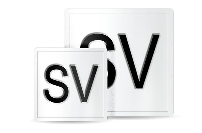 Produktbild SV-Schild in 250 und 120 mm Ausführung