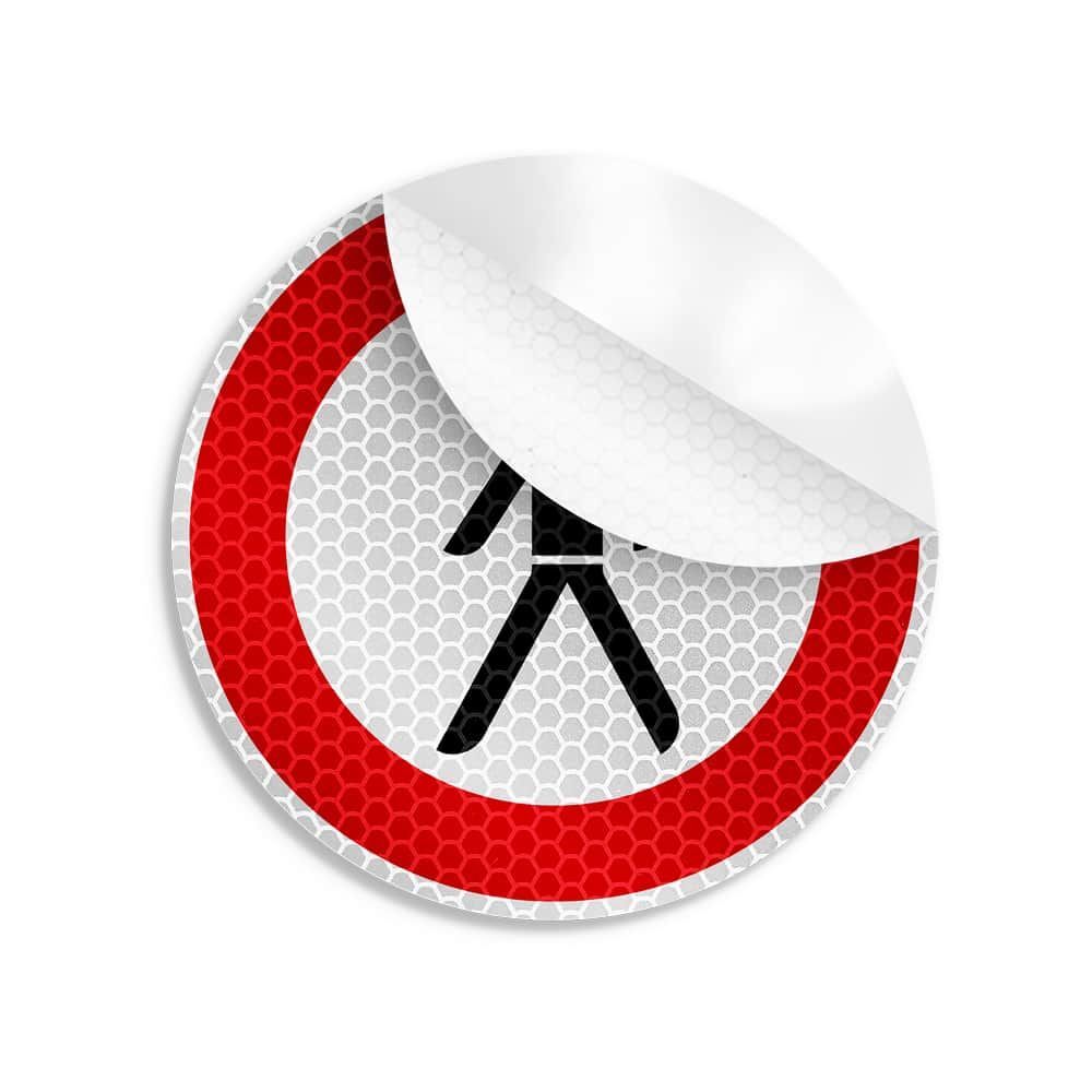 Reflective Pedestrians Prohibited Sticker Ø 10 cm
