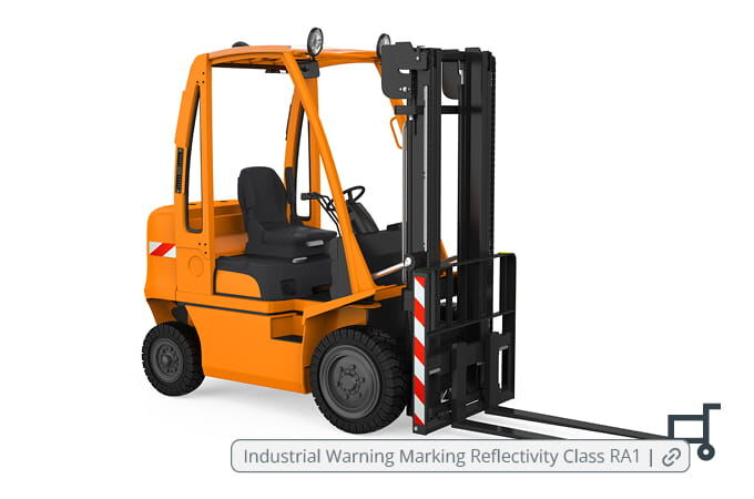 Forklift marking front view