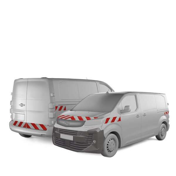 Opel Vivaro Electric mit Heckklappe, ausgestattet mit Komplettwarnmarkierungssatz, Baujahr 2024