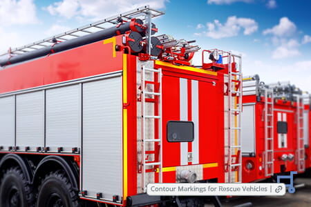 Contour markings für fire engines